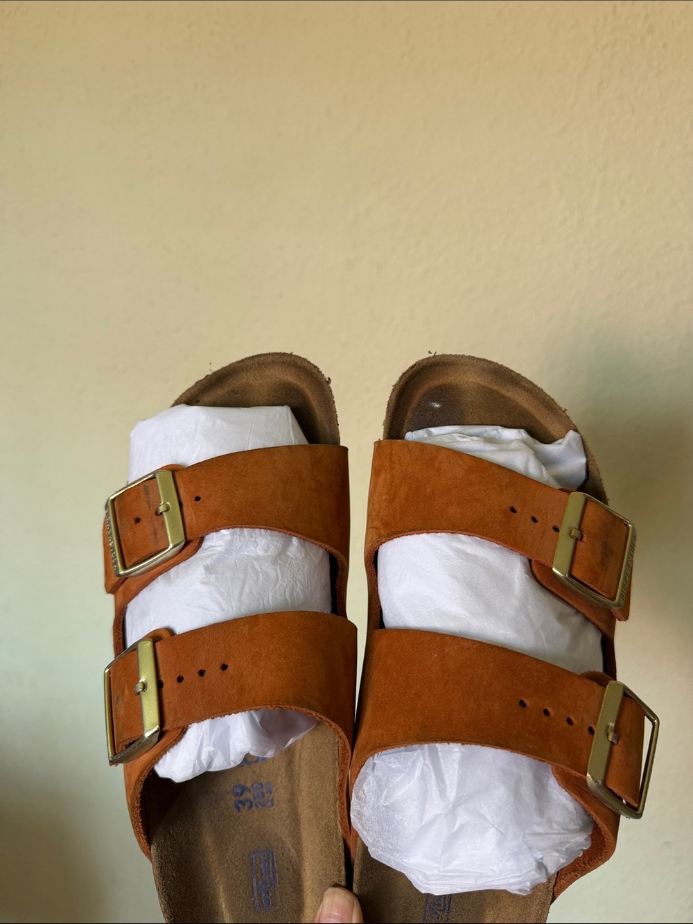 Birkenstock Arizona Soft Footbed Suede Leather Mink ? Size 8 burnt orange - Picture 10 of 14